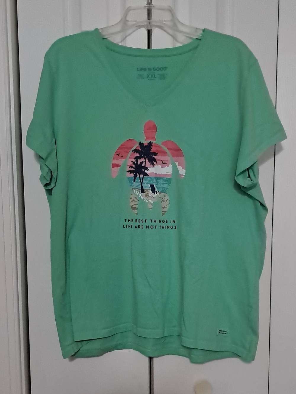 Life is Good Mint Green Turtle Graphic Tee